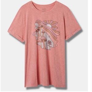 Torrid Pink Graphic mushroom tee ox nwt